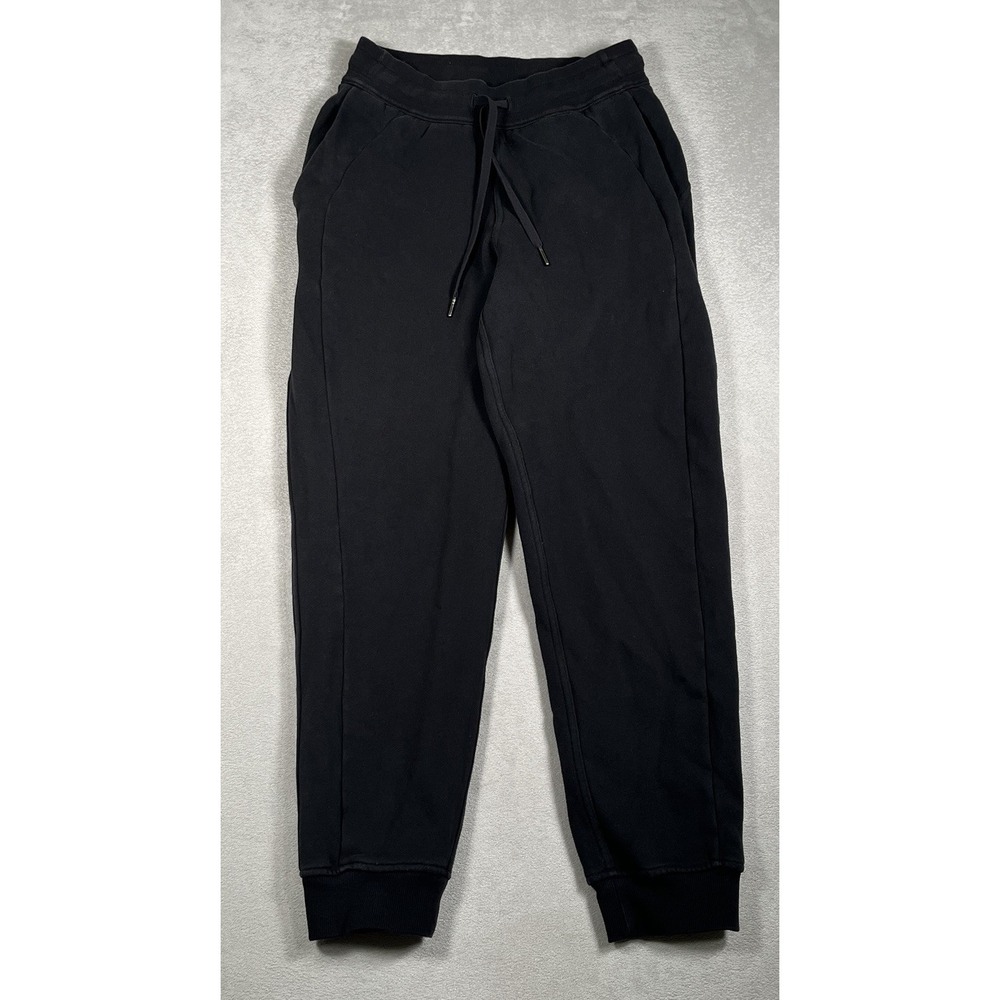 Lululemon Scuba High-Rise Jogger Pants Women's 6 Black Cotton Terry Breathable